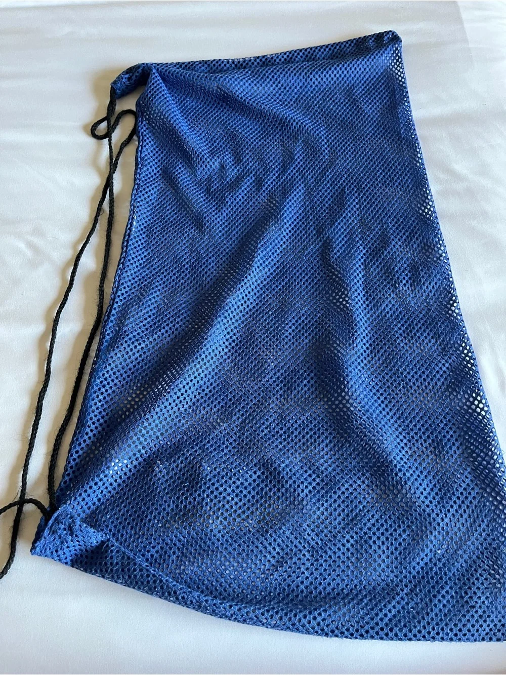 Sporti Blue Mesh Drawstring Swim Gear Bag Backpack 14x28 Wet/Dry Travel Sack